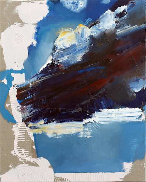 Rayk Goetze: Himmel über L. [1], 2020, Öl und Acryl auf Leinwand, 100 x 80 cm

